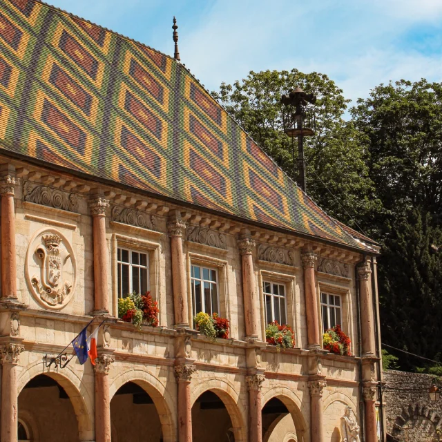 L'Hôtel de Ville de Gray avec son toit de tuiles vernissées rappelant la proximité de la ville avec la Bourgogne - Vesoul-Val-de Saône