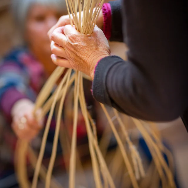 Une vannière tresse de l'osier - Haute-Saône