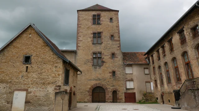 Tour du Château d'Héricourt avec un ciel gris - Vosges du Sud