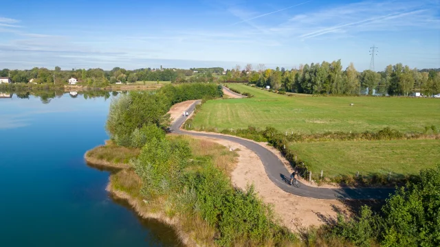 Vue aérienne de la Voie Verte Vallée de l'Ognon - Base de la Saline à Lure