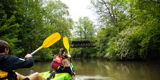 Canoe Sur La Saone 51 Un couple fait du canoë-kayak sur la Saône - Vesoul - Val de Saône