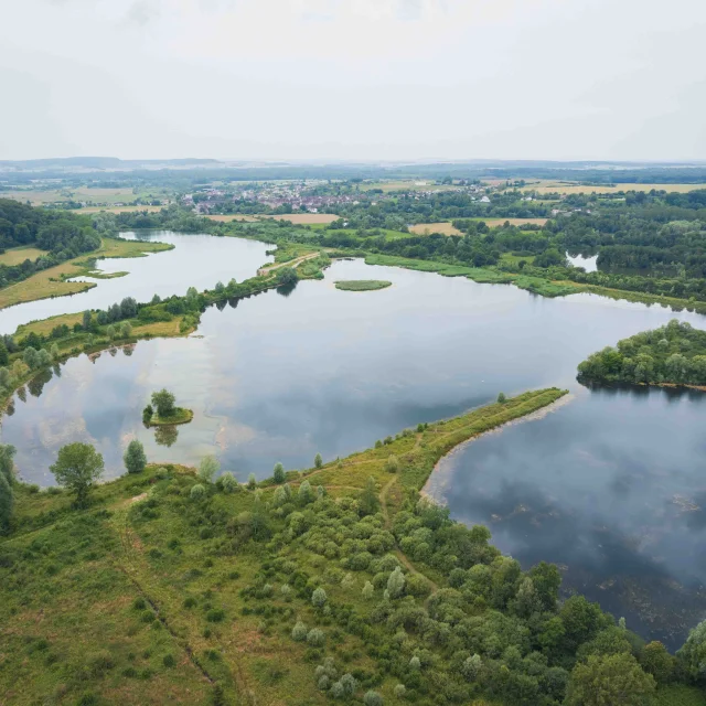 Vue aérienne des étangs à Breurey-les-Faverney - Vesoul - Val de Saône