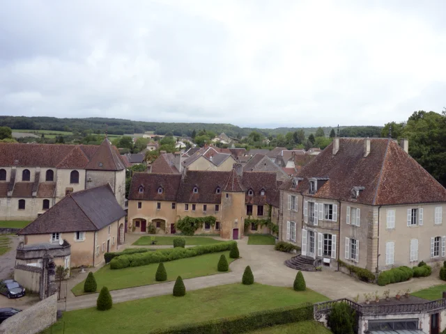 Vue aérienne du Village de Pin, prise du château du village, le 14 juillet 2014 - Cité de caractère - Vallée de l'Ognon